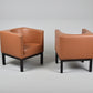 VINTAGE LOUNGE SESSEL braun leder tv club designer stuhl