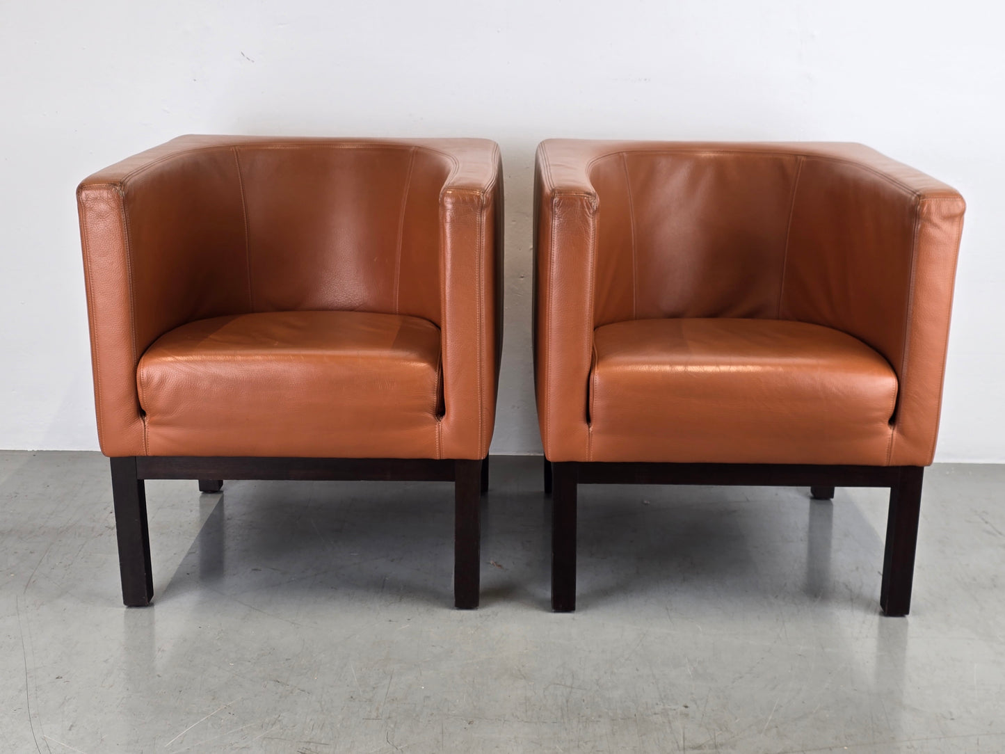VINTAGE LOUNGE SESSEL braun leder tv club designer stuhl
