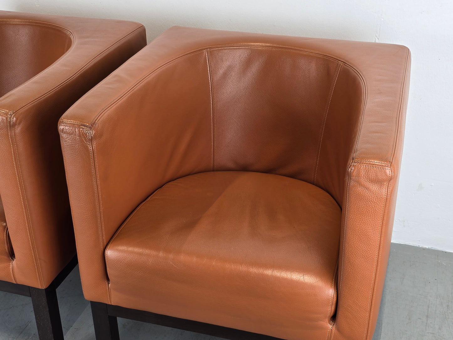 VINTAGE LOUNGE SESSEL braun leder tv club designer stuhl
