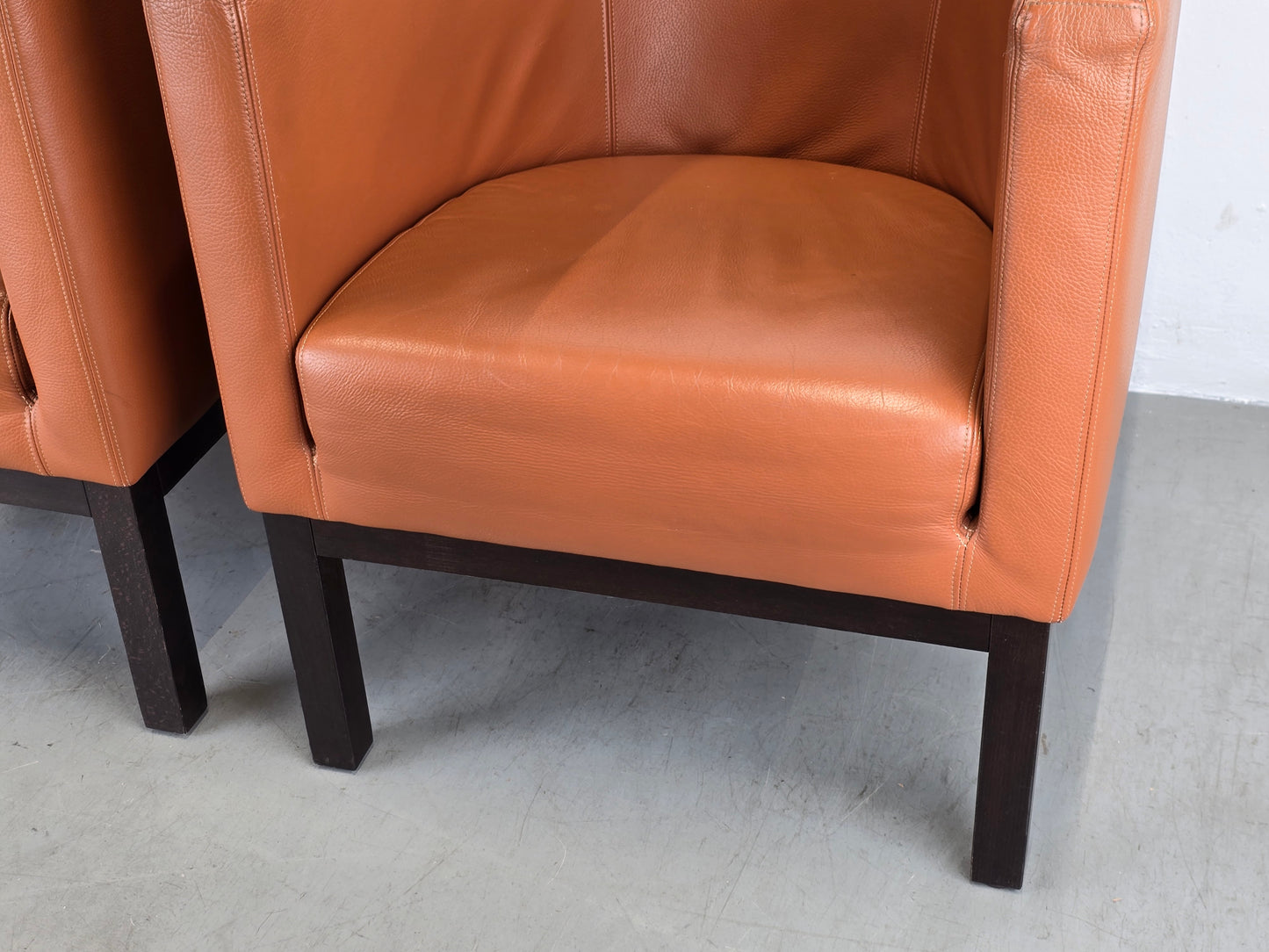 VINTAGE LOUNGE SESSEL braun leder tv club designer stuhl