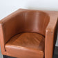 VINTAGE LOUNGE SESSEL braun leder tv club designer stuhl