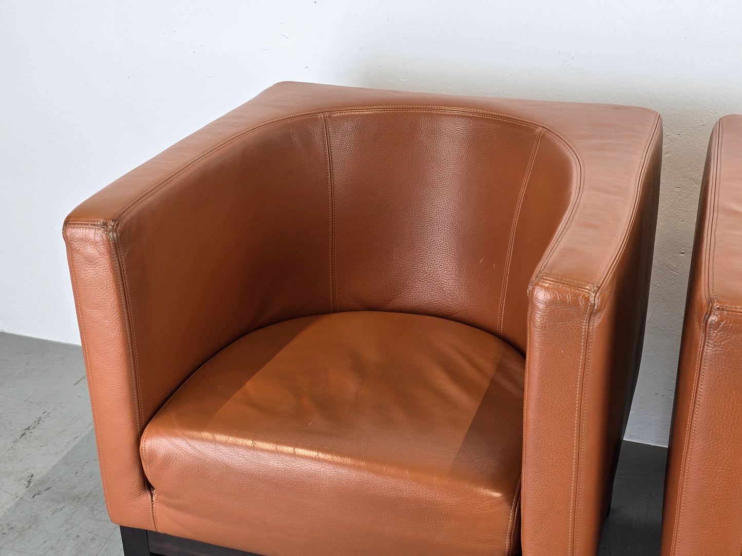 VINTAGE LOUNGE SESSEL braun leder tv club designer stuhl