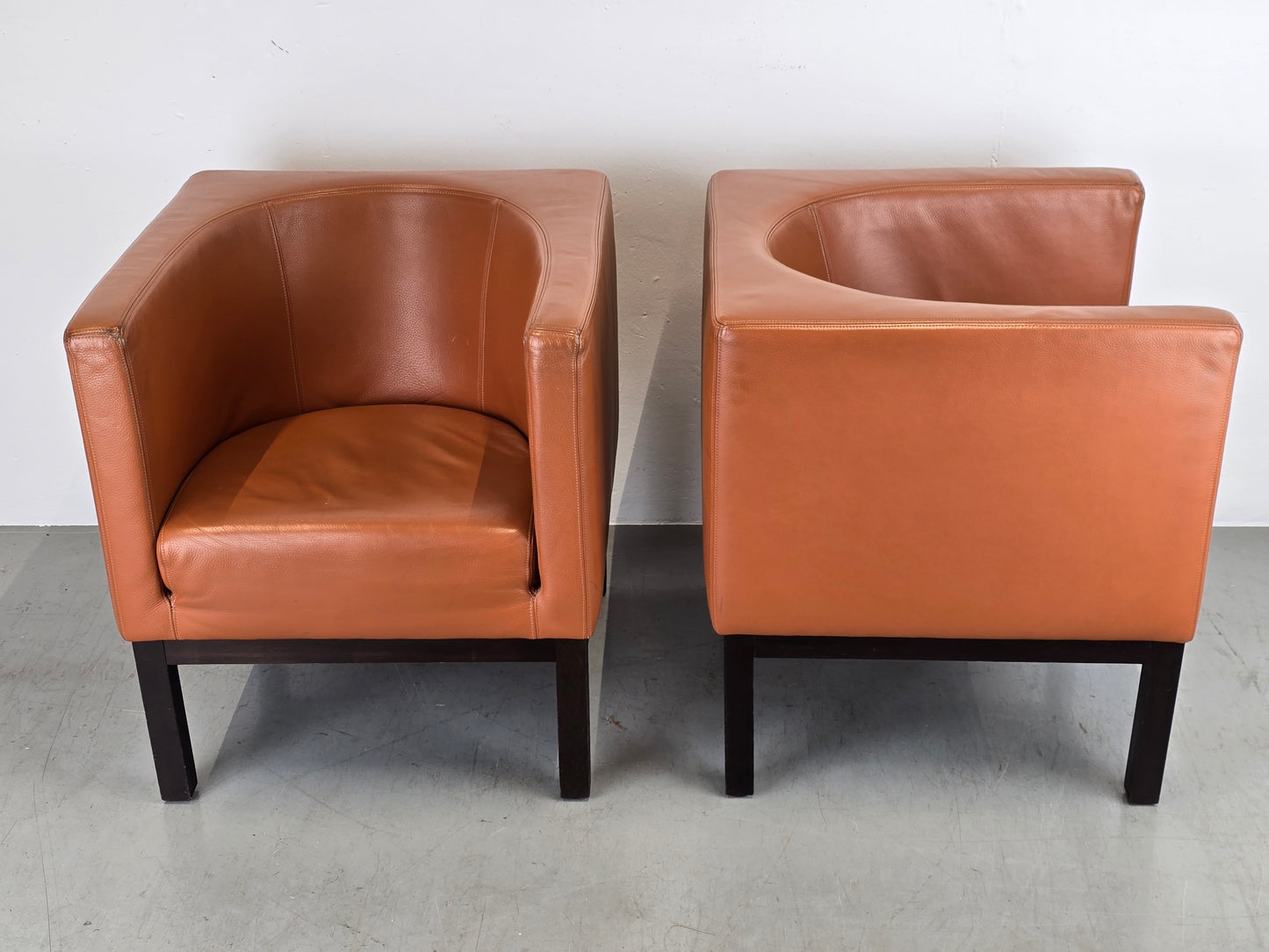 VINTAGE LOUNGE SESSEL braun leder tv club designer stuhl