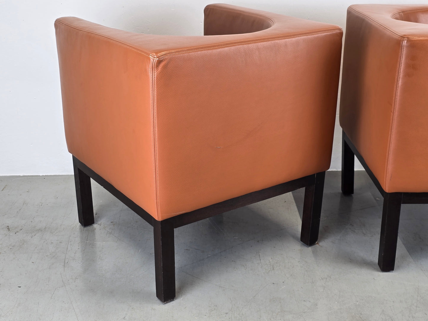 VINTAGE LOUNGE SESSEL braun leder tv club designer stuhl