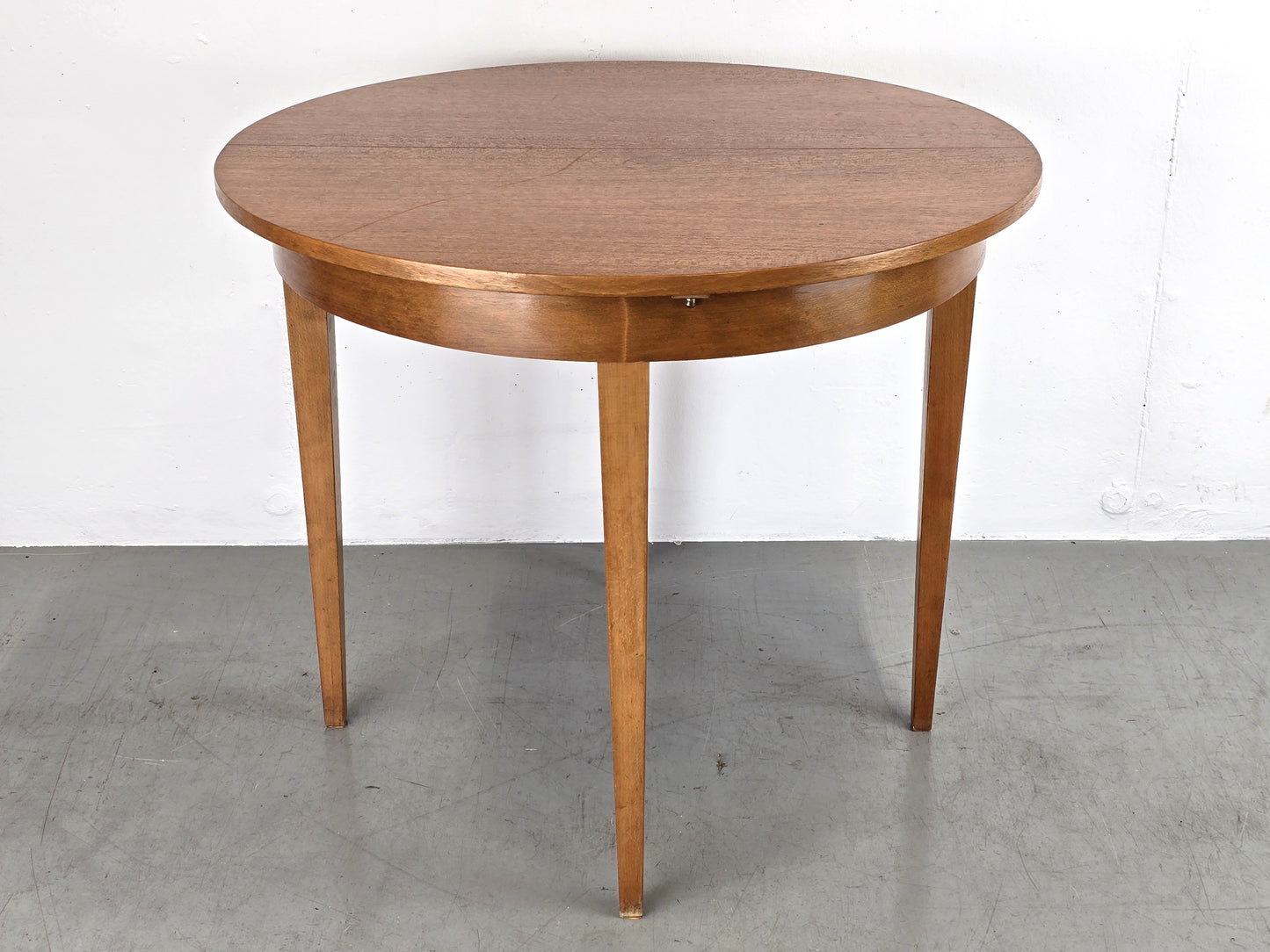 VINTAGE ESSTISCH rund ausziehbar küche esszimmer oval holz 1960er nuss