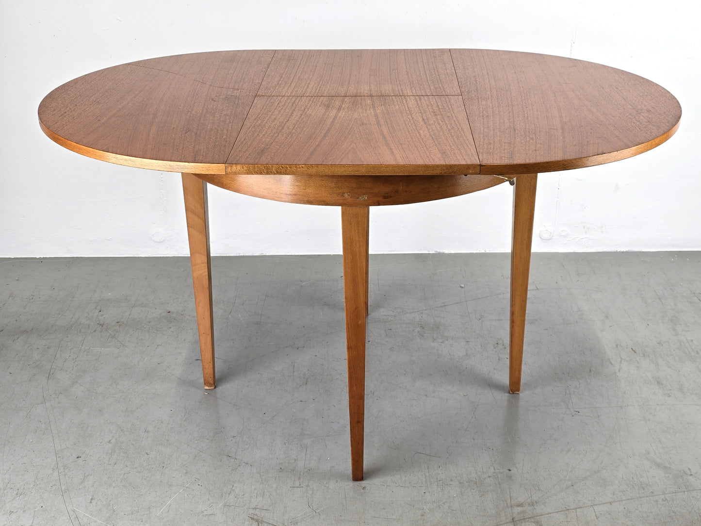 VINTAGE ESSTISCH rund ausziehbar küche esszimmer oval holz 1960er nuss