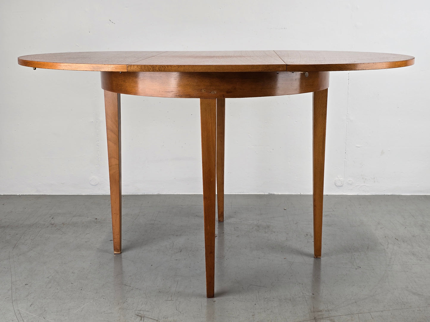 VINTAGE ESSTISCH rund ausziehbar küche esszimmer oval holz 1960er nuss
