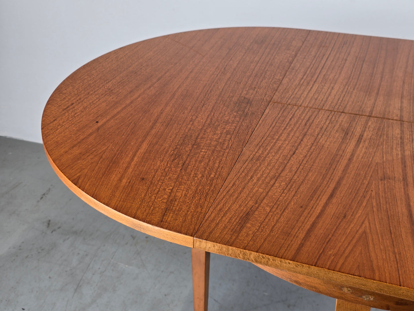 VINTAGE ESSTISCH rund ausziehbar küche esszimmer oval holz 1960er nuss