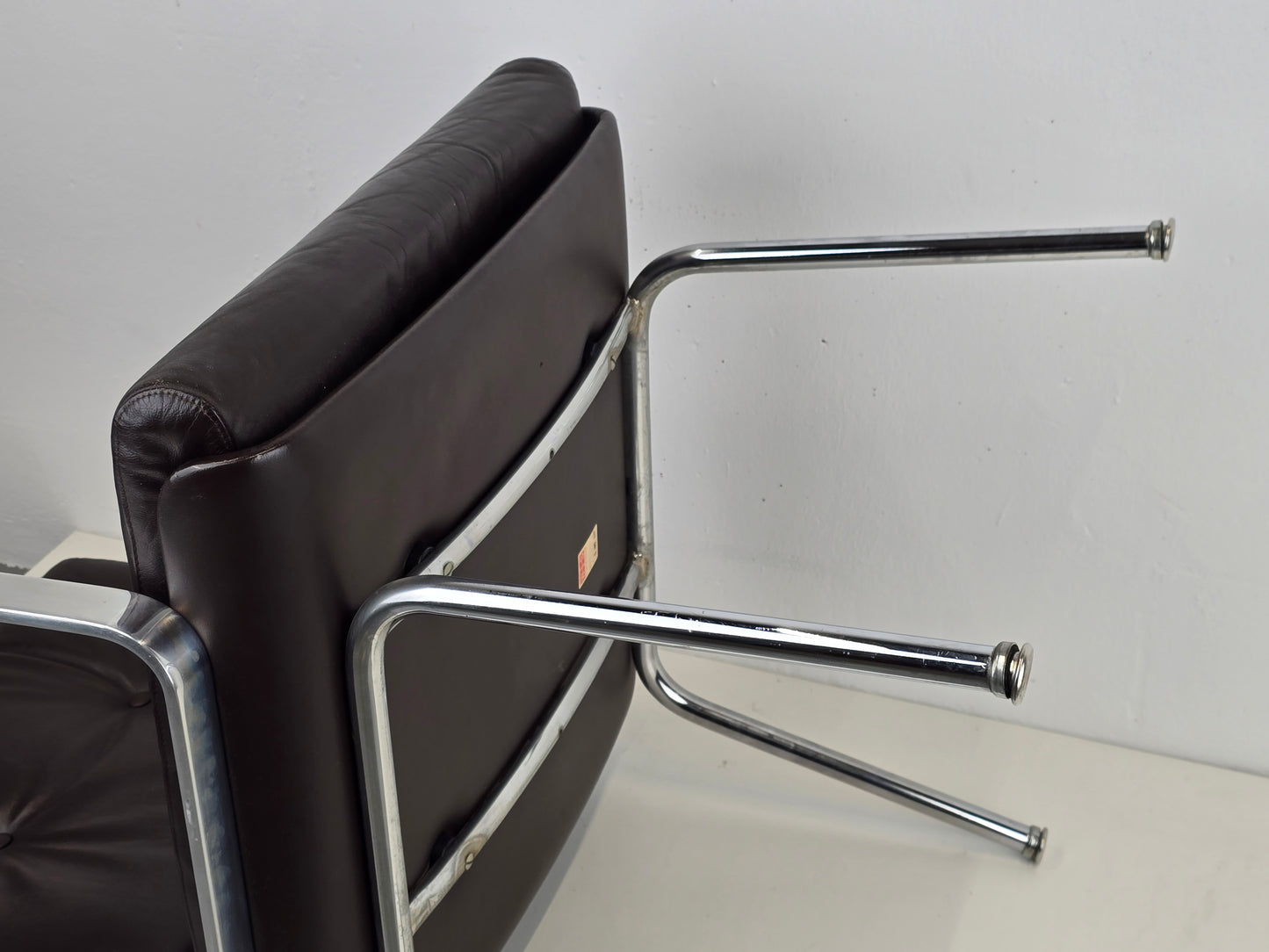 EGON EIERMANN SESSEL leder 1960er vintage stuhl tv chef Wilde + Spieth alu