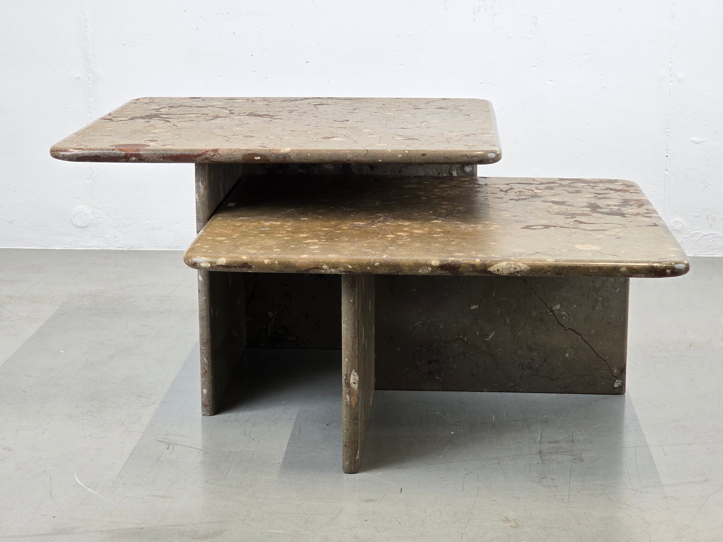 1980ER FOSSILIEN TISCH vintage couchtisch marmor stein wohnzimmer coffeetable