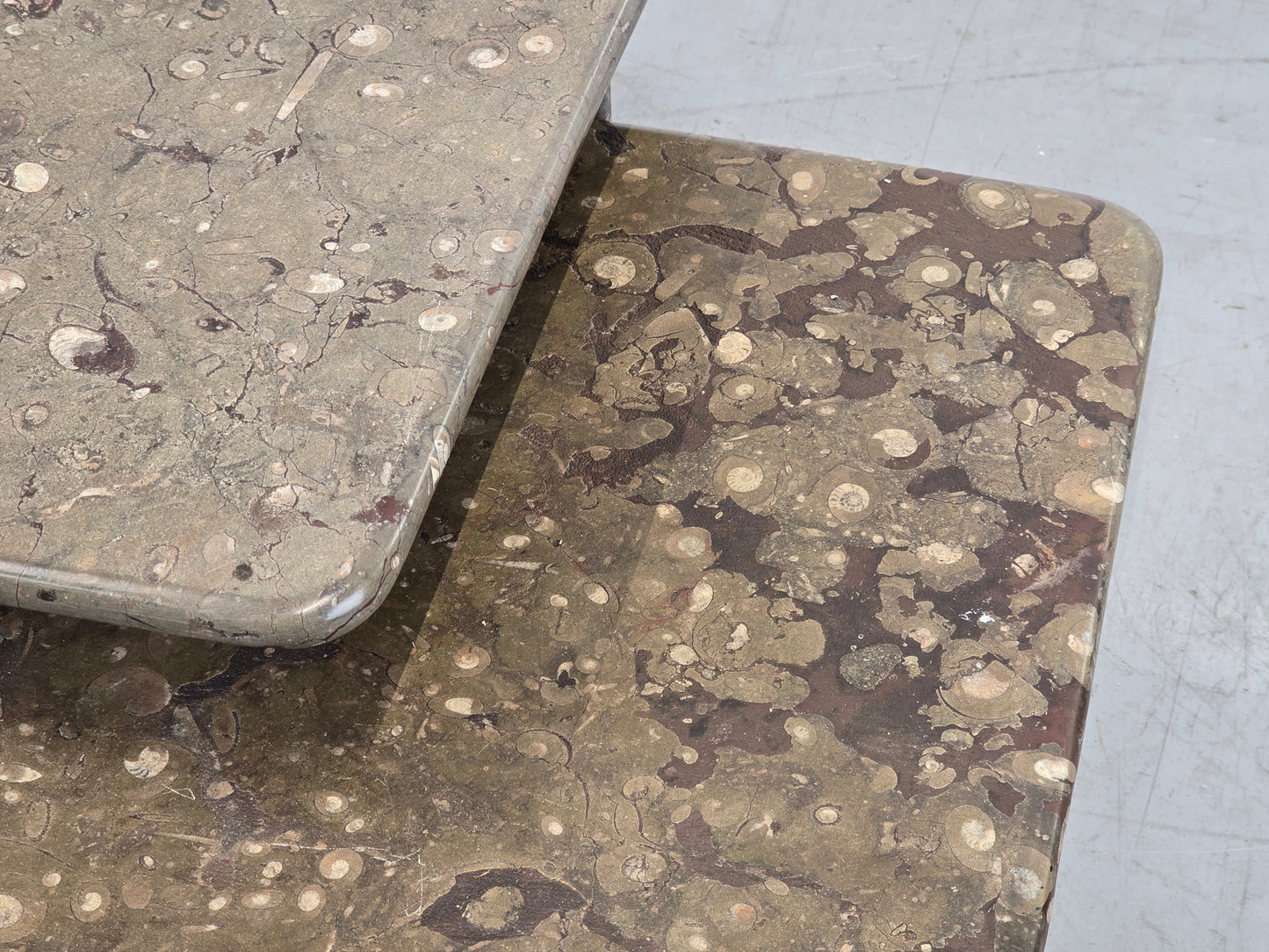 1980ER FOSSILIEN TISCH vintage couchtisch marmor stein wohnzimmer coffeetable