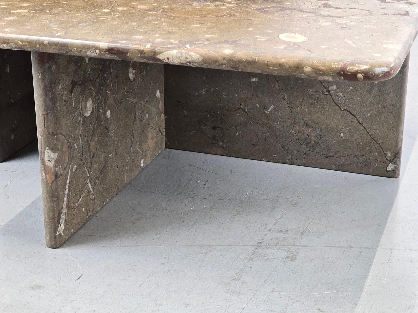 1980ER FOSSILIEN TISCH vintage couchtisch marmor stein wohnzimmer coffeetable