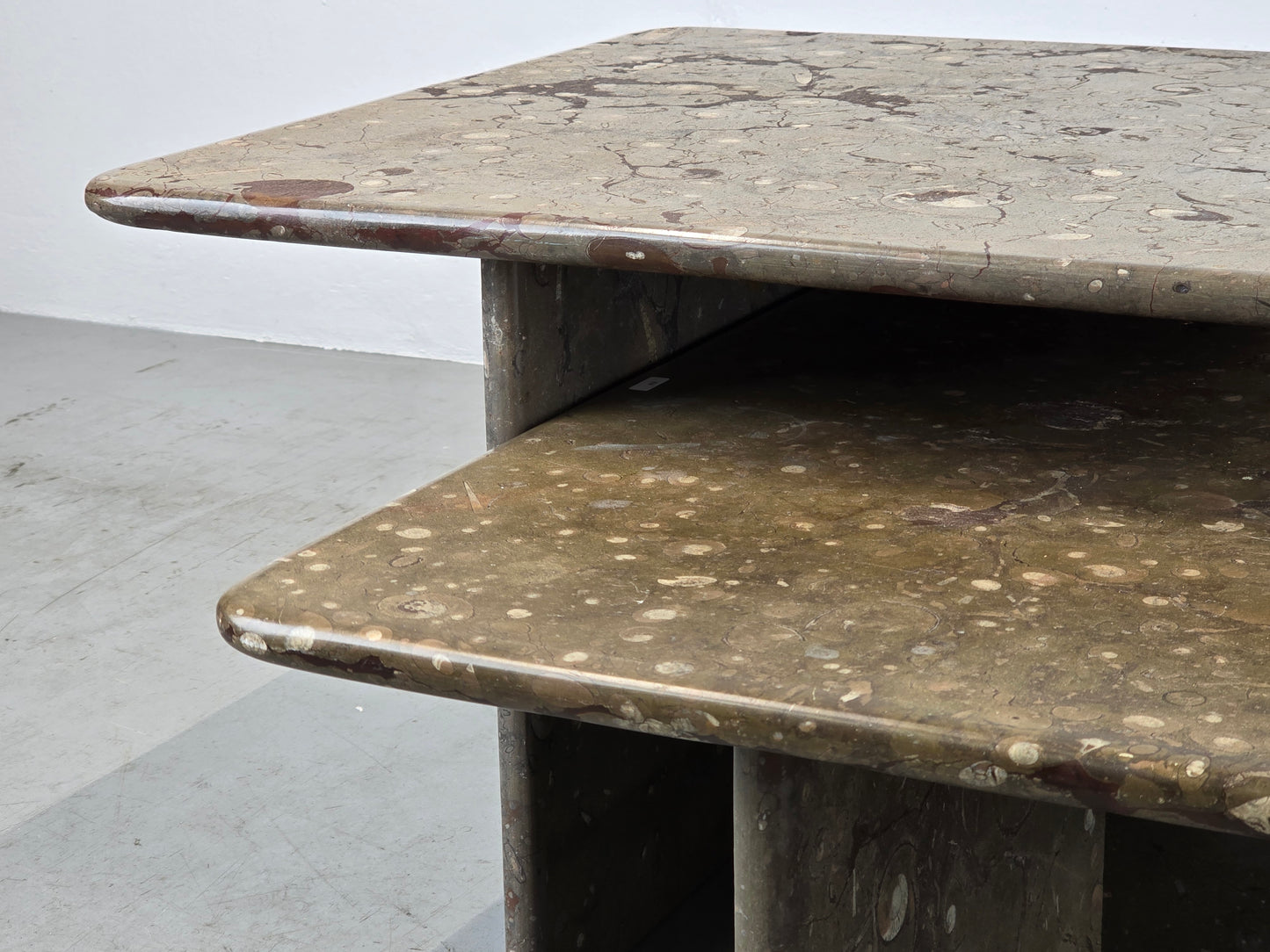 1980ER FOSSILIEN TISCH vintage couchtisch marmor stein wohnzimmer coffeetable