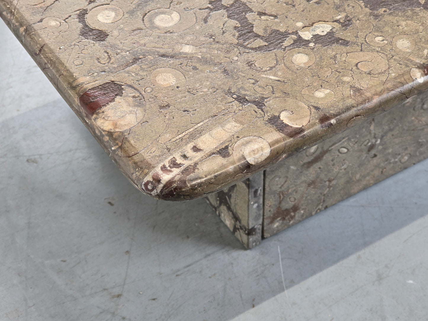 1980ER FOSSILIEN TISCH vintage couchtisch marmor stein wohnzimmer coffeetable