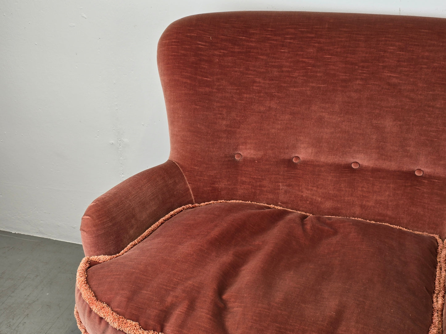 VINTAGE SOFA altrosa samt antik couch 2 Sitzer sessel BW modell