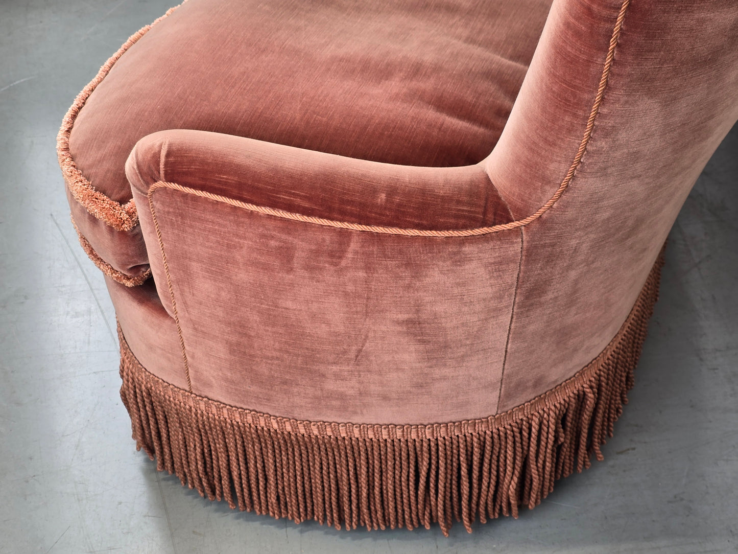 VINTAGE SOFA altrosa samt antik couch 2 Sitzer sessel BW modell