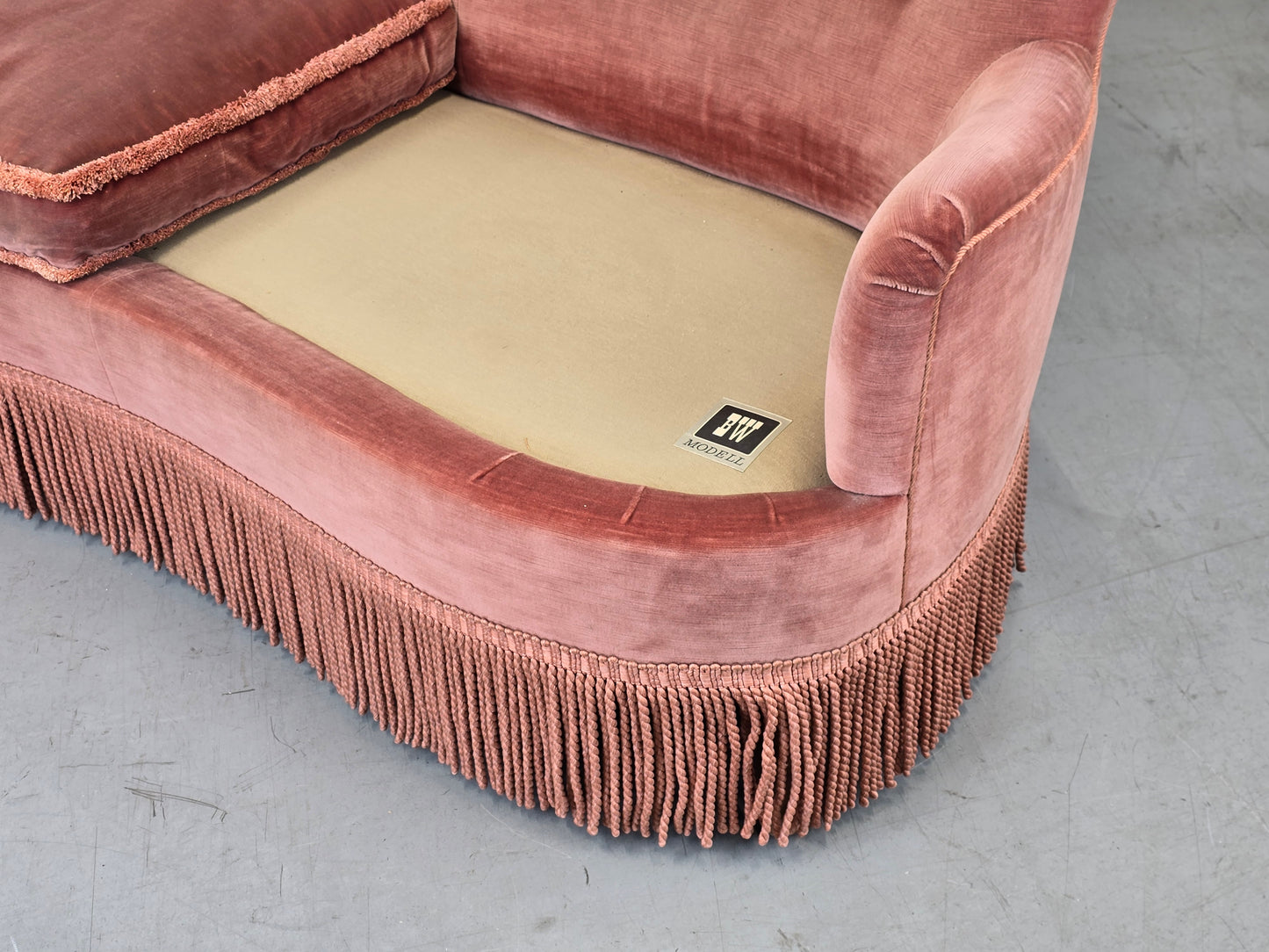 VINTAGE SOFA altrosa samt antik couch 2 Sitzer sessel BW modell