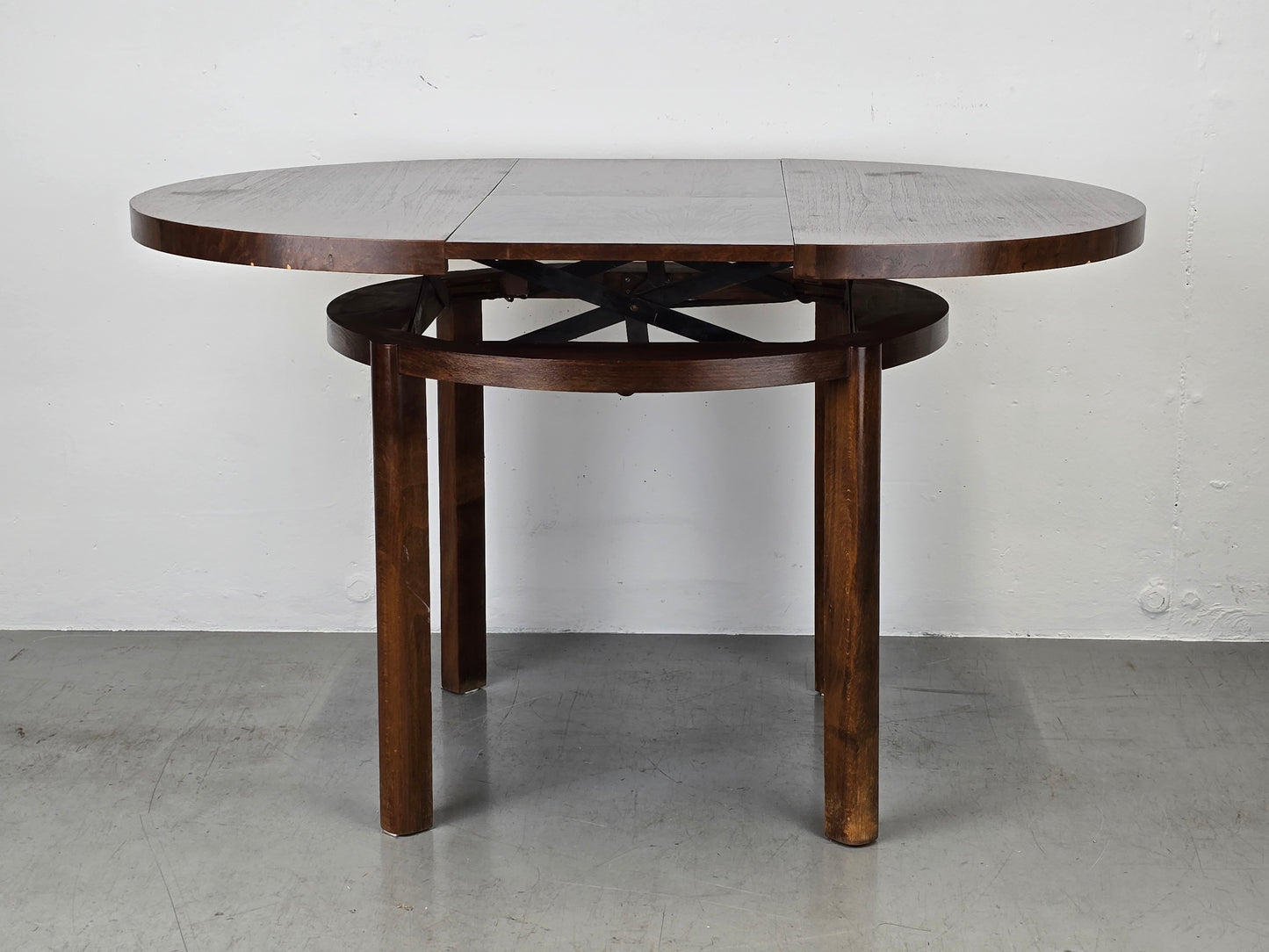 VINTAGE ESSTISCH rund ausziehbar küche esszimmer oval holz 1960er retro