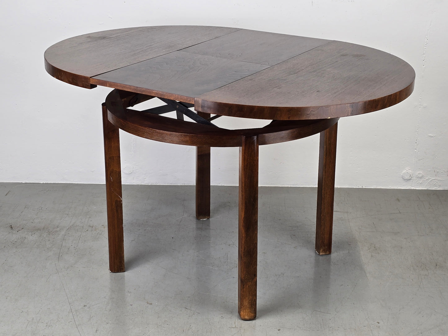 VINTAGE ESSTISCH rund ausziehbar küche esszimmer oval holz 1960er retro