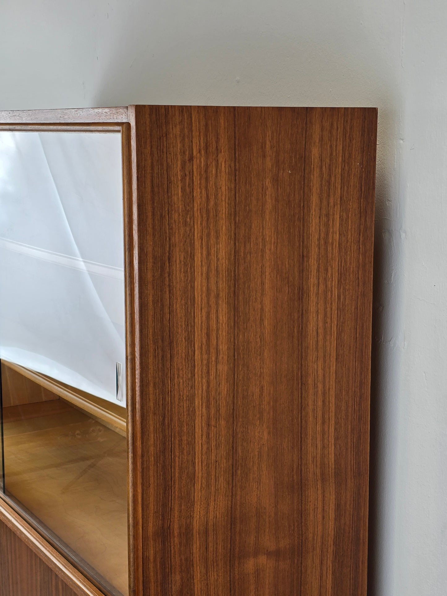 MID CENUTRY VITRINE schrank kommode holz vintage retro ddr 1960er vitrinenschrank
