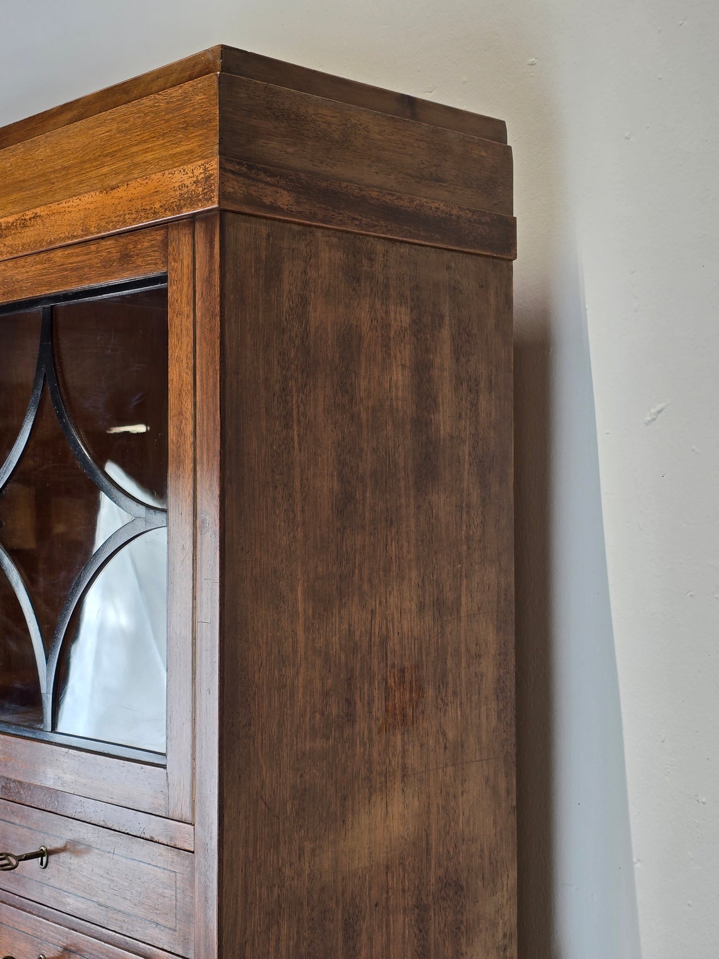 BIEDERMEIER BUFFET nussbaum holz schrank vitrine antik küchen büffet