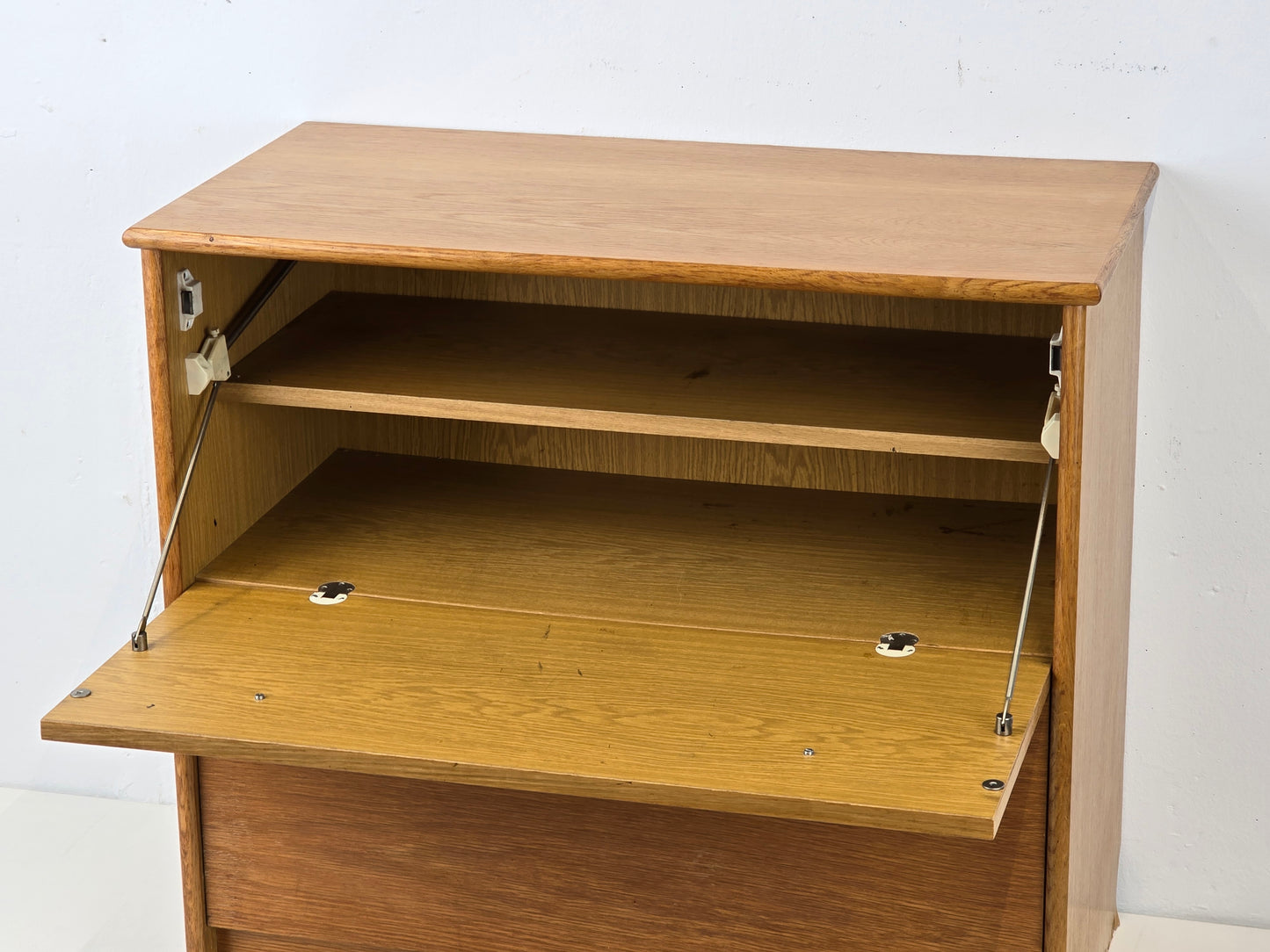 VINTAGE SCHUKOMMODE schuhschrank holz eiche klappen flur schuhregal