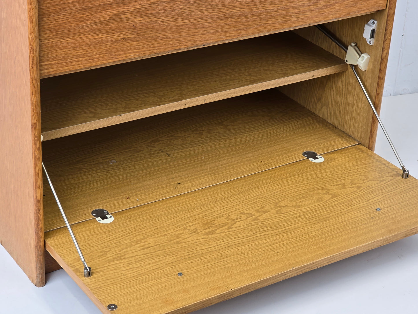VINTAGE SCHUKOMMODE schuhschrank holz eiche klappen flur schuhregal
