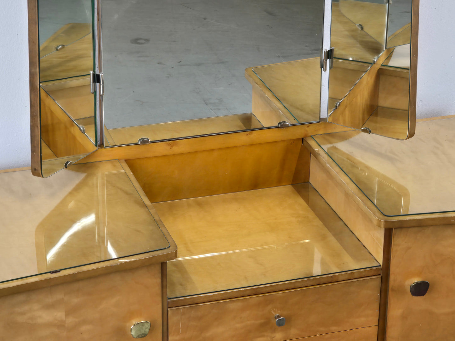 MID CENTURY SPIEGELKOMMODE kommode Schminktisch spiegel garderobe flur vintage