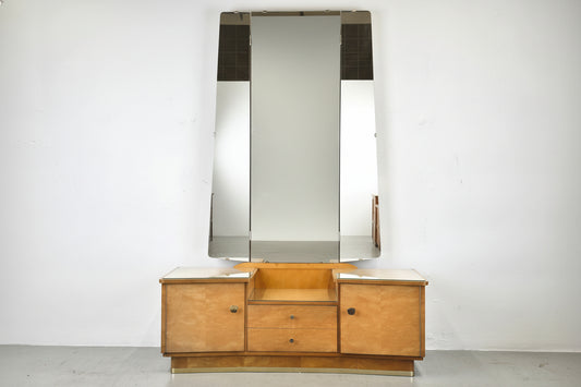 MID CENTURY SPIEGELKOMMODE kommode Schminktisch spiegel garderobe flur vintage