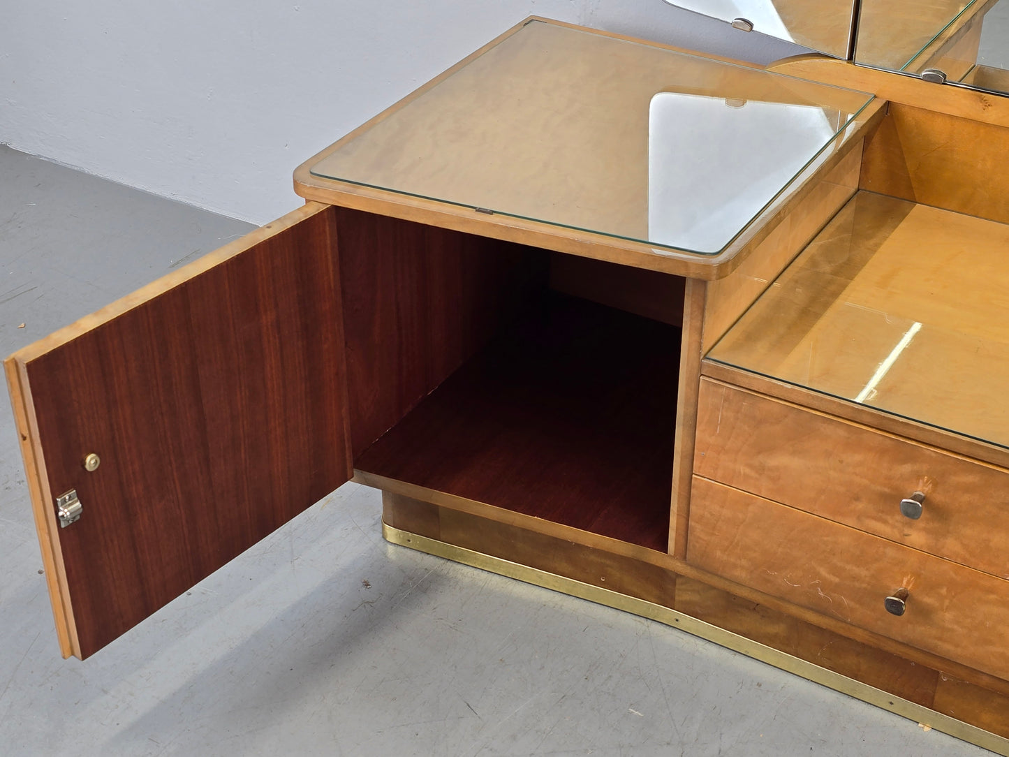 MID CENTURY SPIEGELKOMMODE kommode Schminktisch spiegel garderobe flur vintage