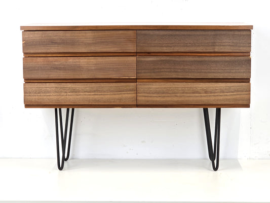 MID CENTURY SIDEBOARD nussbaum holz kommode schubladen tv board