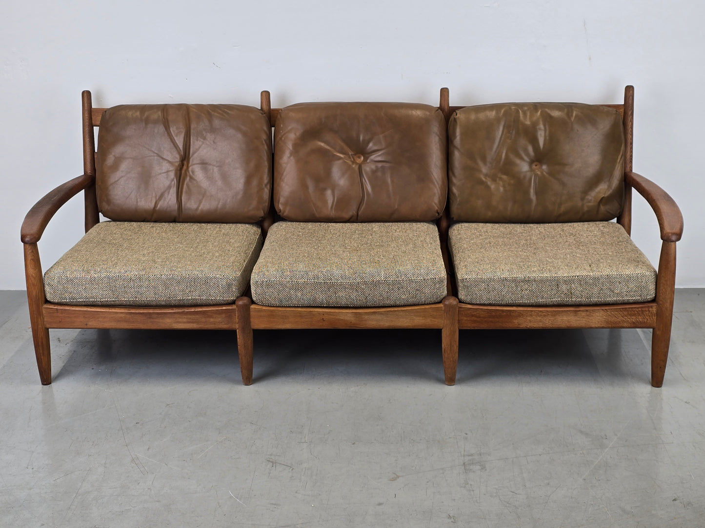 DANISH TEAK SOFA vintage couch holz mid century sessel tv wohnzimmer