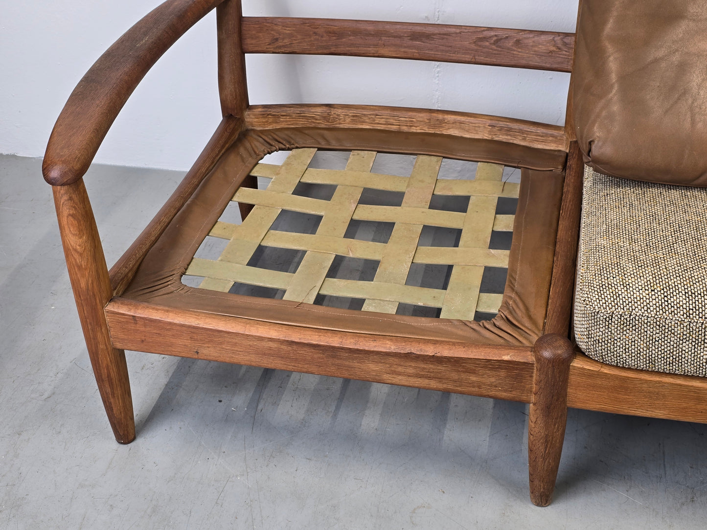 DANISH TEAK SOFA vintage couch holz mid century sessel tv wohnzimmer