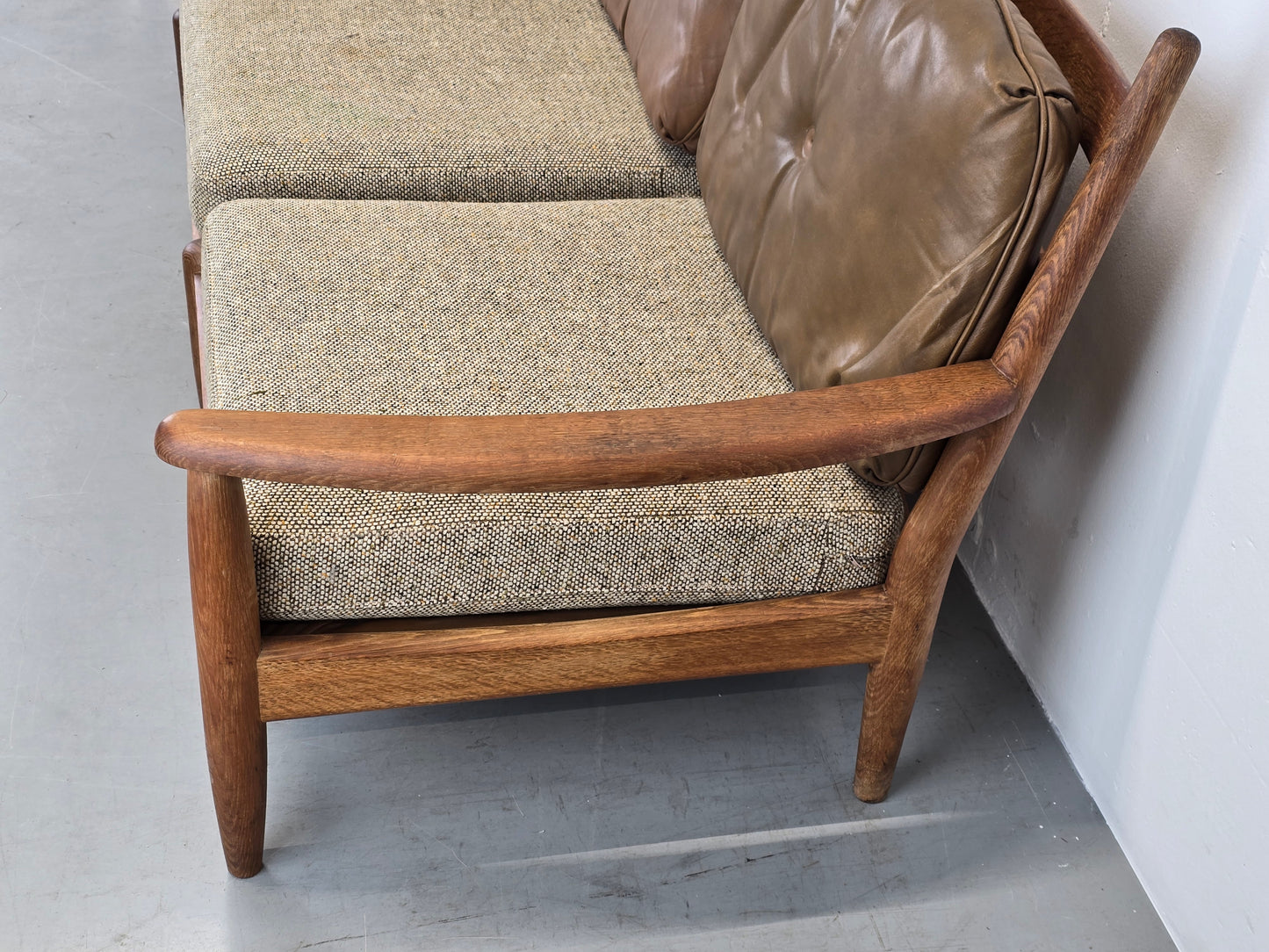 DANISH TEAK SOFA vintage couch holz mid century sessel tv wohnzimmer