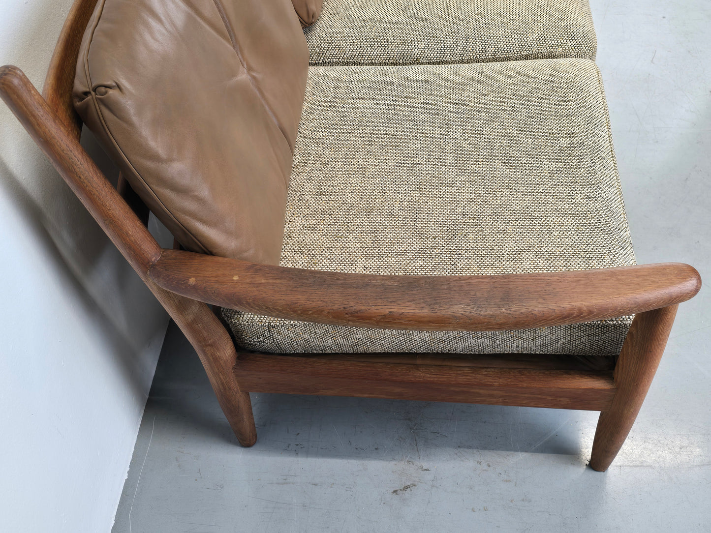DANISH TEAK SOFA vintage couch holz mid century sessel tv wohnzimmer