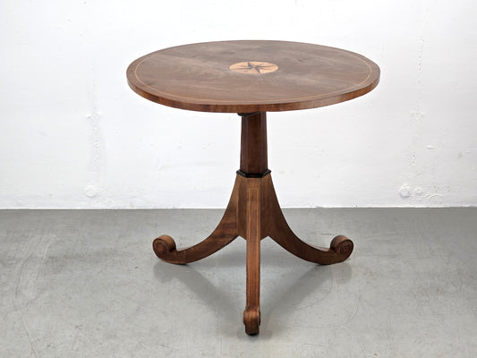 ANTIK KLAPPTISCH kipp beistelltisch esstisch rund holz kaffeetisch intasien biedermeier
