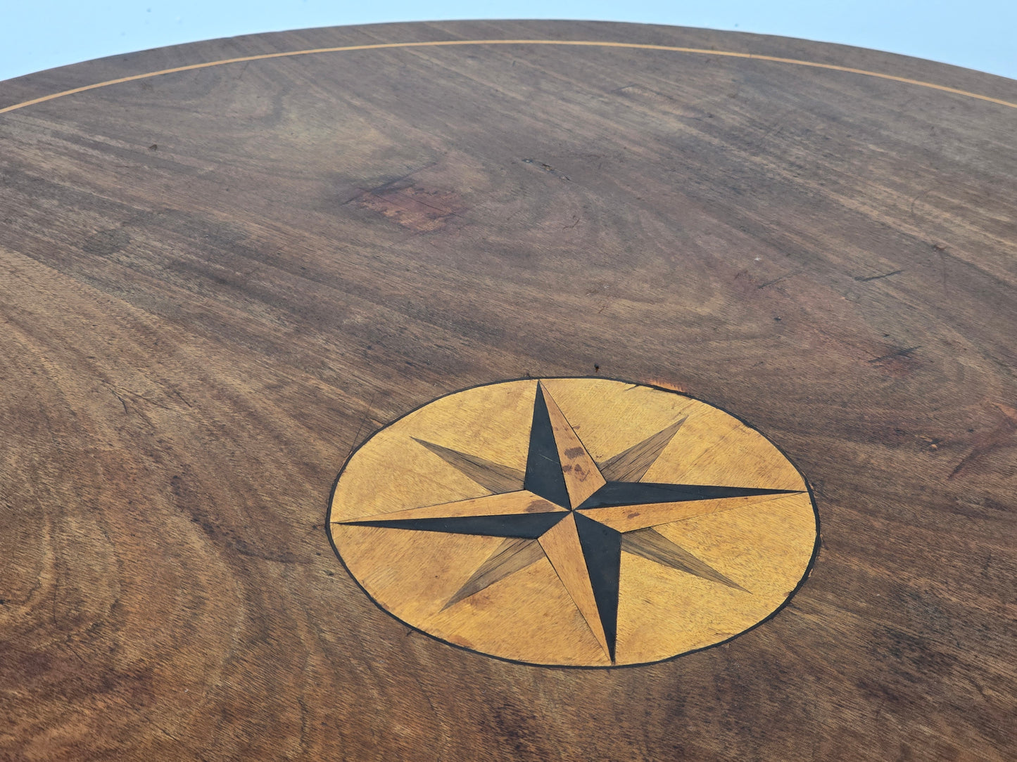 ANTIK KLAPPTISCH kipp beistelltisch esstisch rund holz kaffeetisch intasien biedermeier