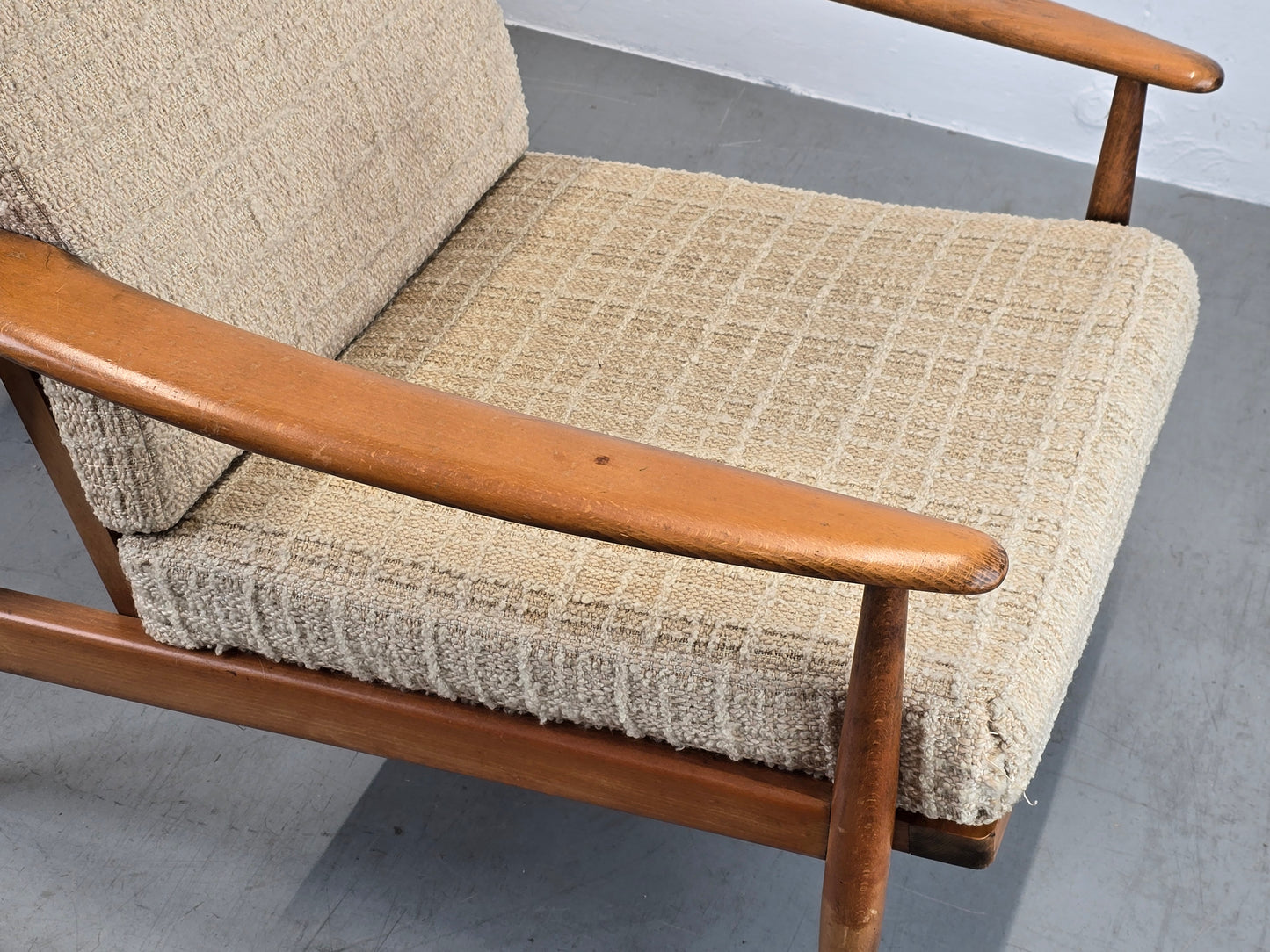 MID CENUTRY SESSEL vintage tv armchair holz 1960er Jahre knoll antimott