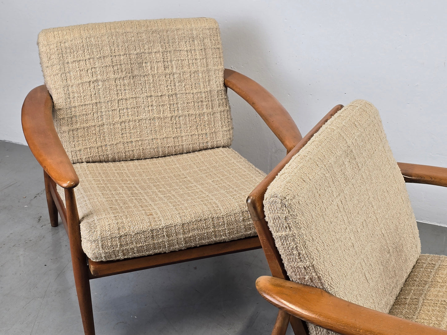 MID CENUTRY SESSEL vintage tv armchair holz 1960er Jahre knoll antimott