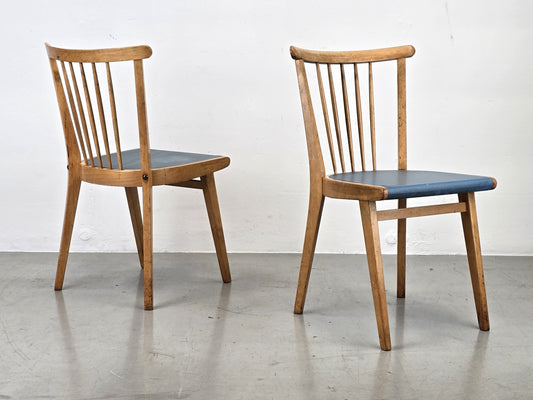 VINTAGE STUHL stühle küche 1950er Jahre holz retro ddr blau esstisch