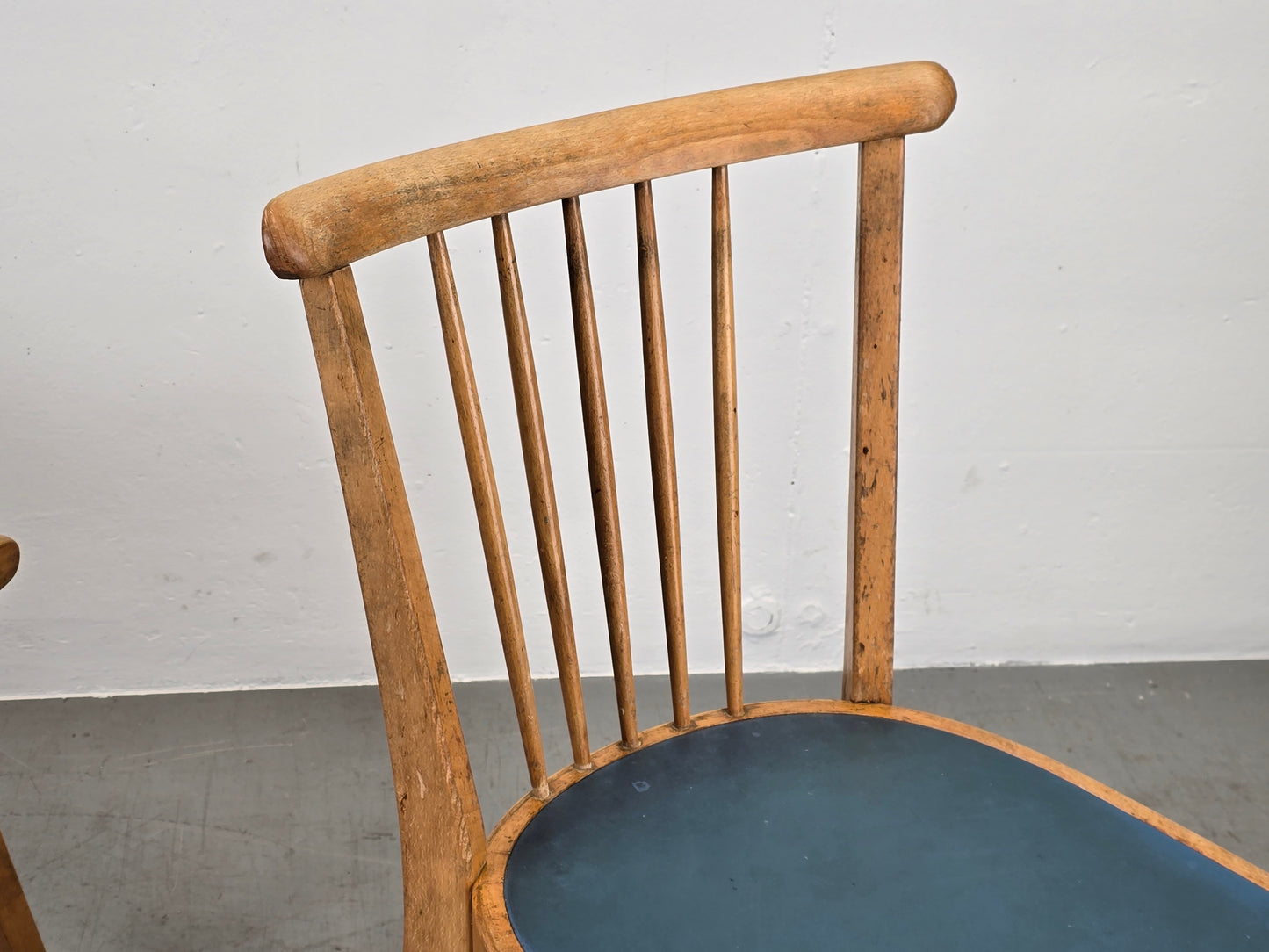 VINTAGE STUHL stühle küche 1950er Jahre holz retro ddr blau esstisch