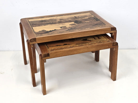 ART DECO SATZTISCHE couchtisch beisteltisch antik Madagaskar vintage tisch