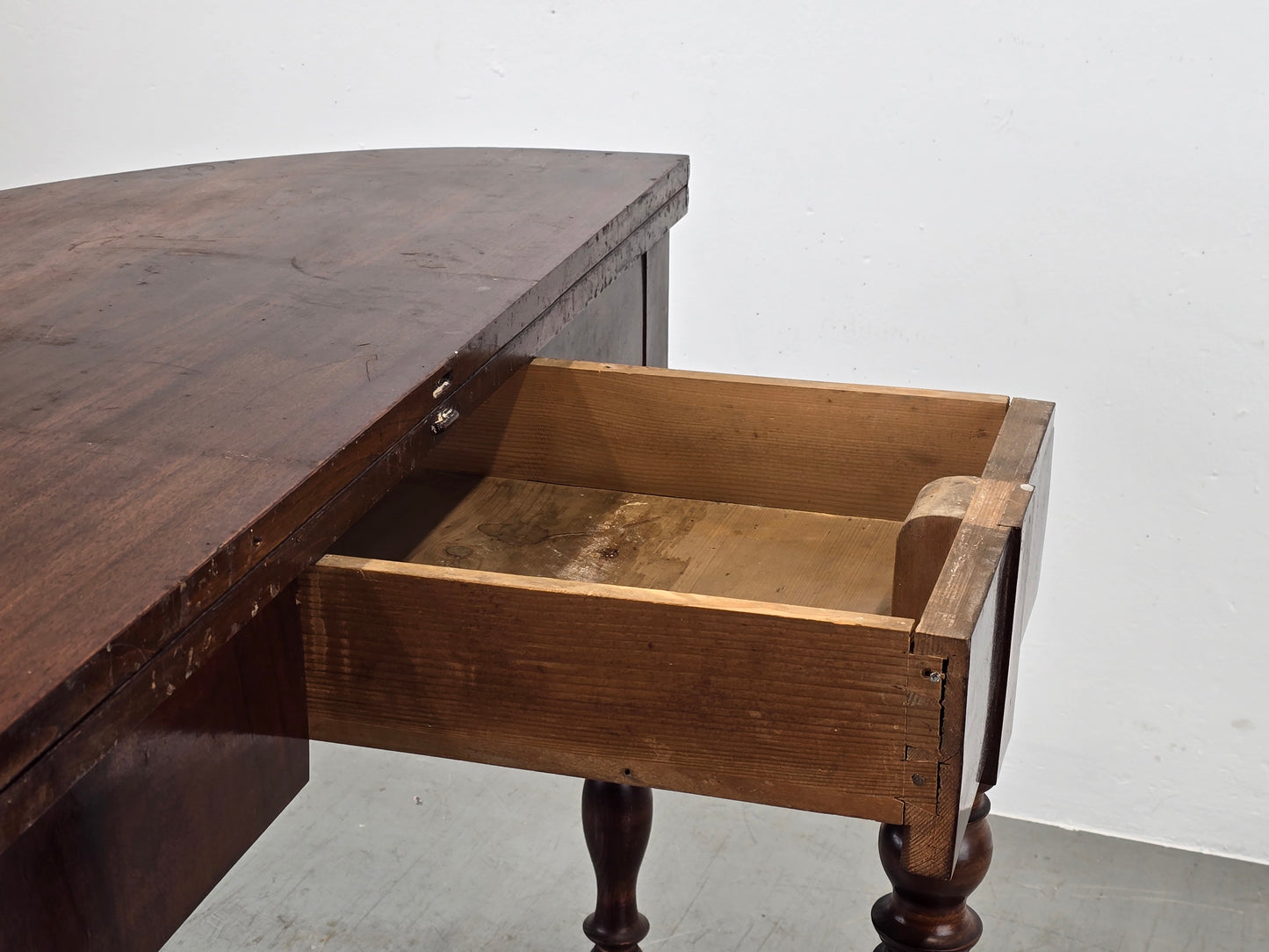 DEMI-LUNE TISCH beistelltisch nussbaum holz antik esstisch küche biedermeier