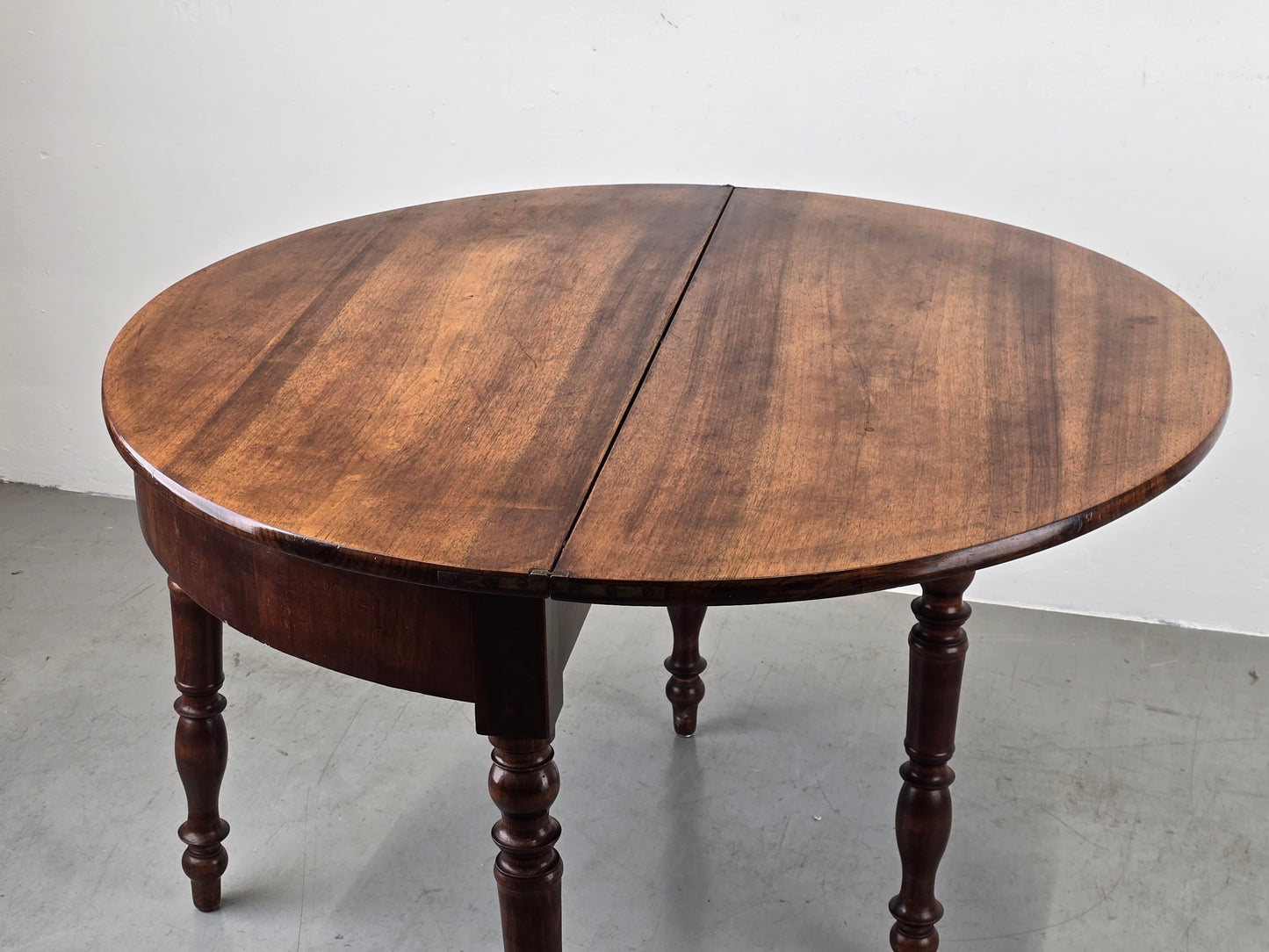 DEMI-LUNE TISCH beistelltisch nussbaum holz antik esstisch küche biedermeier