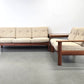 KNOLL ANTIMOTT TEAK SOFA holz couch L ecksofa beige vintage wolle couchtisch