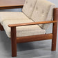 KNOLL ANTIMOTT TEAK SOFA holz couch L ecksofa beige vintage wolle couchtisch