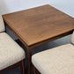 KNOLL ANTIMOTT TEAK SOFA holz couch L ecksofa beige vintage wolle couchtisch