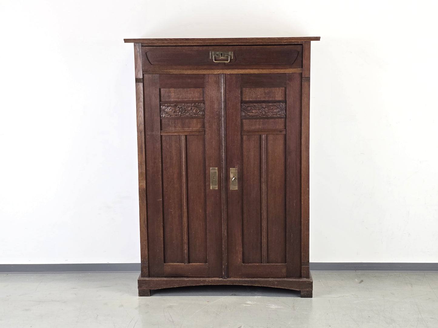 JUGENSTIL VERTIKO kommode schuhschrank antik holz eiche 1900