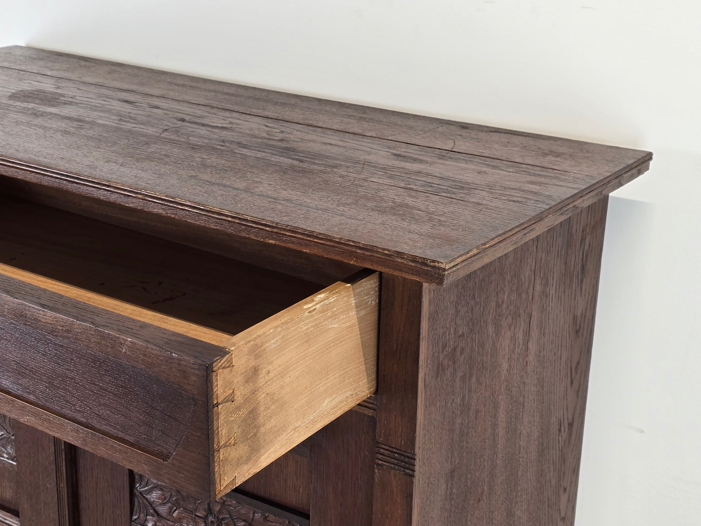 JUGENSTIL VERTIKO kommode schuhschrank antik holz eiche 1900