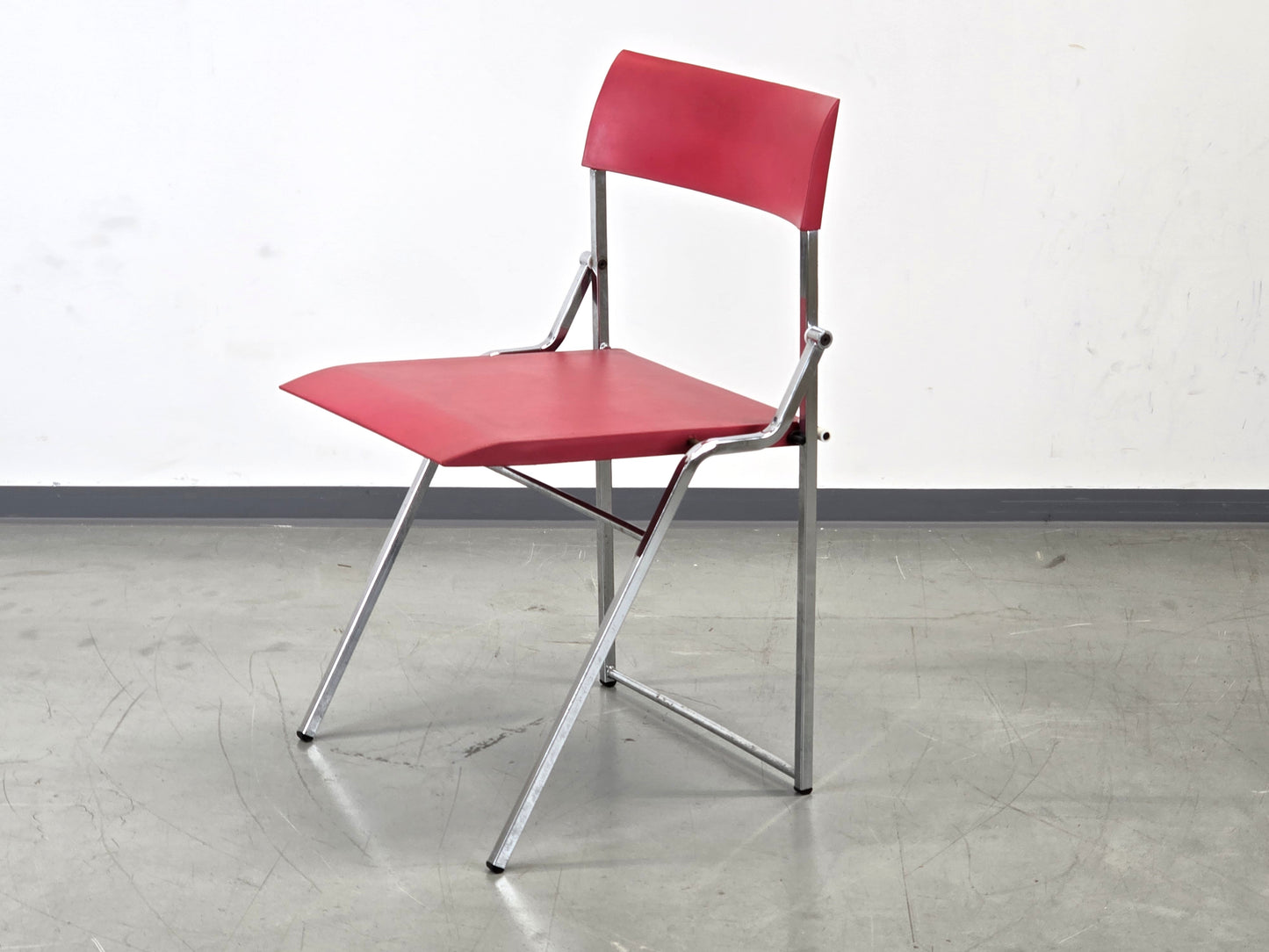 DESIGNER KLAPPSTUHL rot Giandomenico Belotti chrom alias italy stuhl